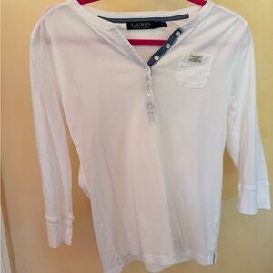 Ralph Lauren White Long Sleeve Tee